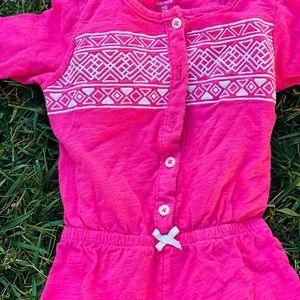 Infant Girl Pink Embroidered Jump Suit Pant